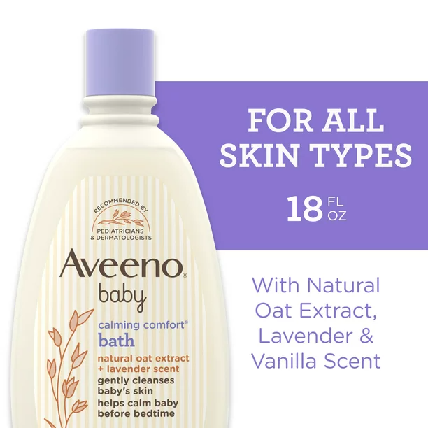 Kuoga na Kuosha kwa Faraja ya Mtoto wa Aveeno, Lavender na Vanila,