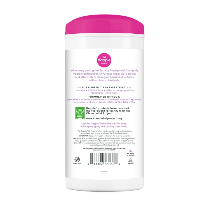 Dapple Baby-Safe All-Purpose Cleaning Wipes 75 ct