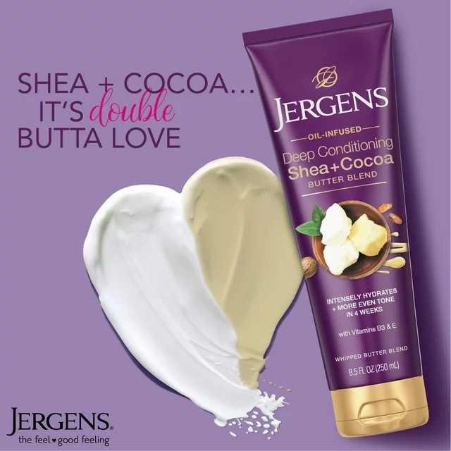 Jergens Hand & Body Lotion Shea + Cocoa Butter Body Lotion for Dry Skin